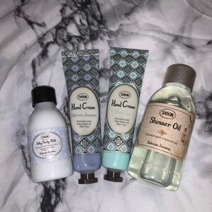 Sabon Hand Cream, body milk, Shower Oil Set - Delicate Jasmine and White Tea